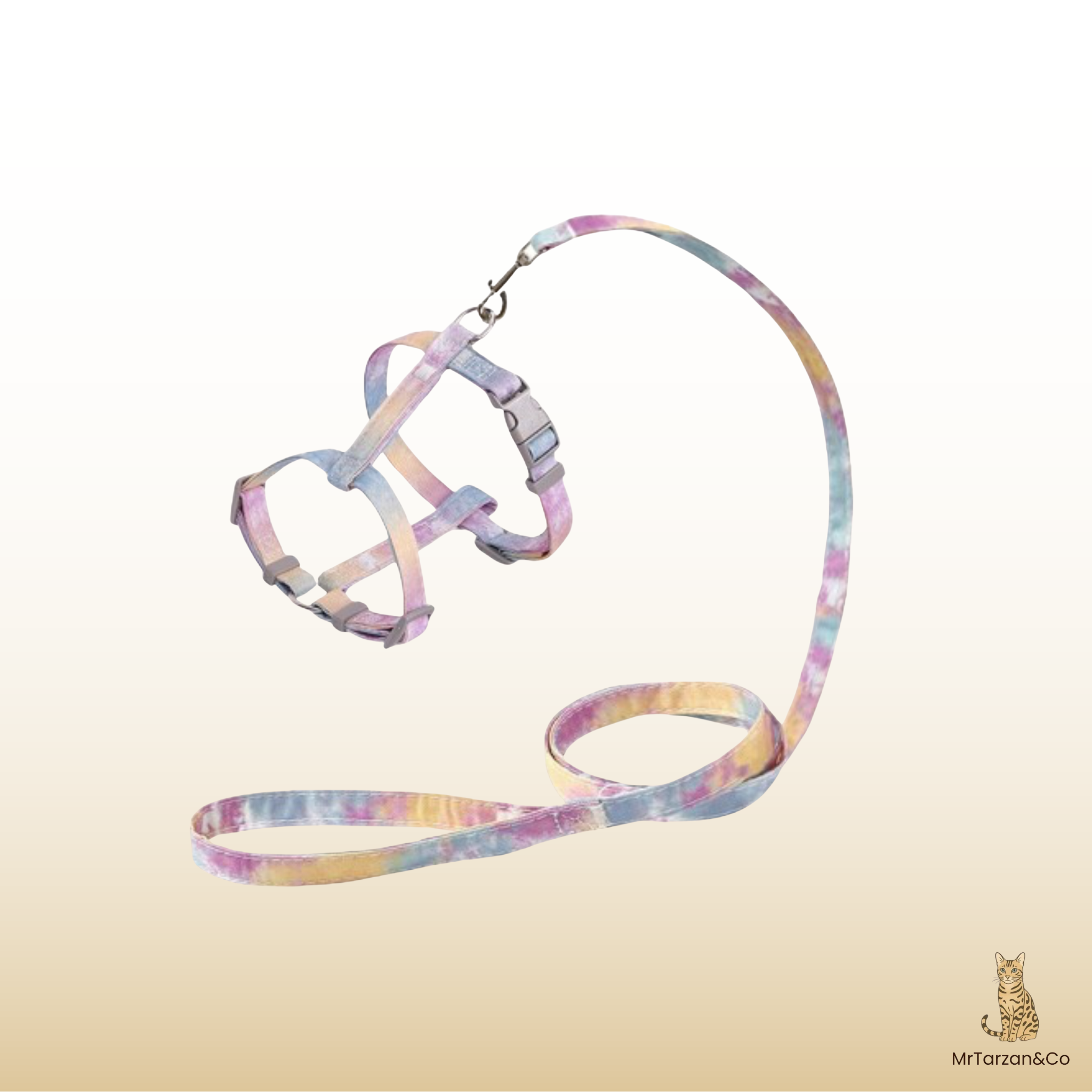 Harnais & laisse pastel pour chat ou petit chien