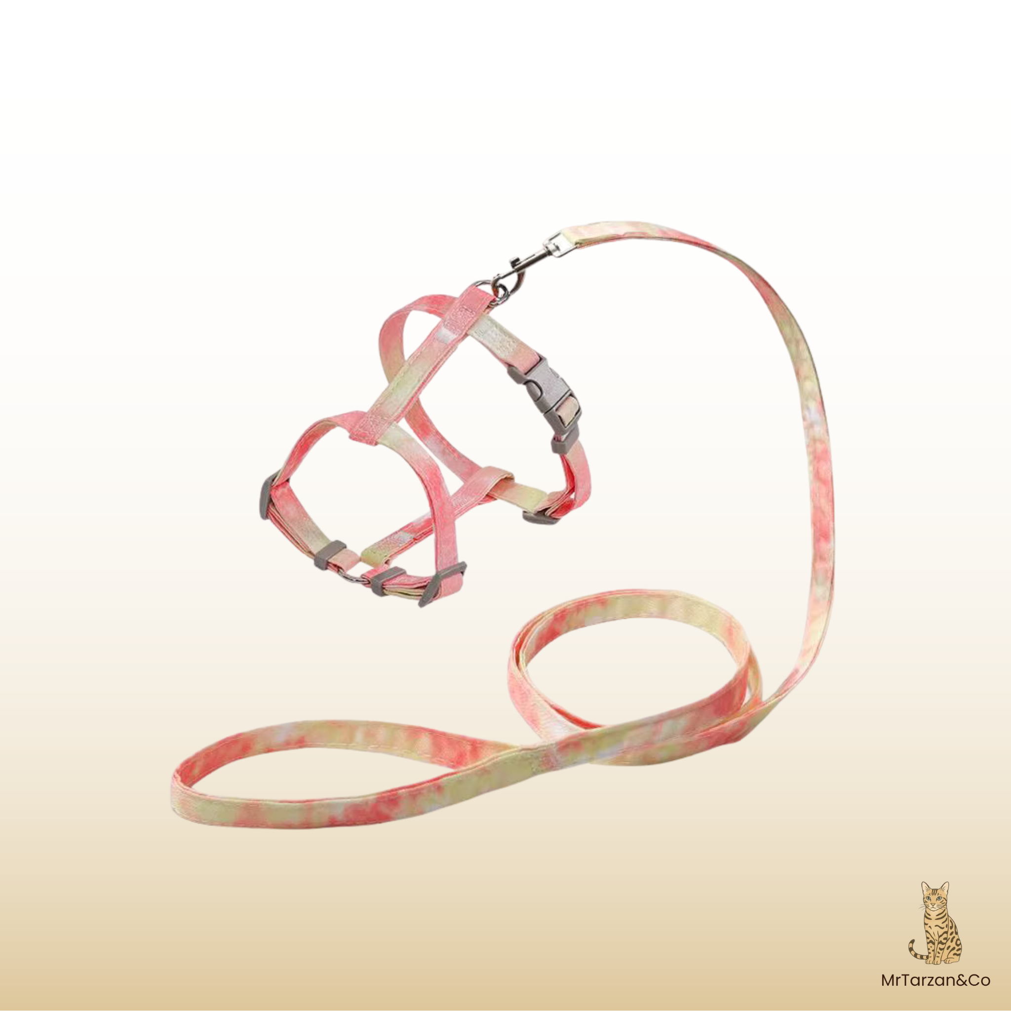 Harnais & laisse pastel pour chat ou petit chien