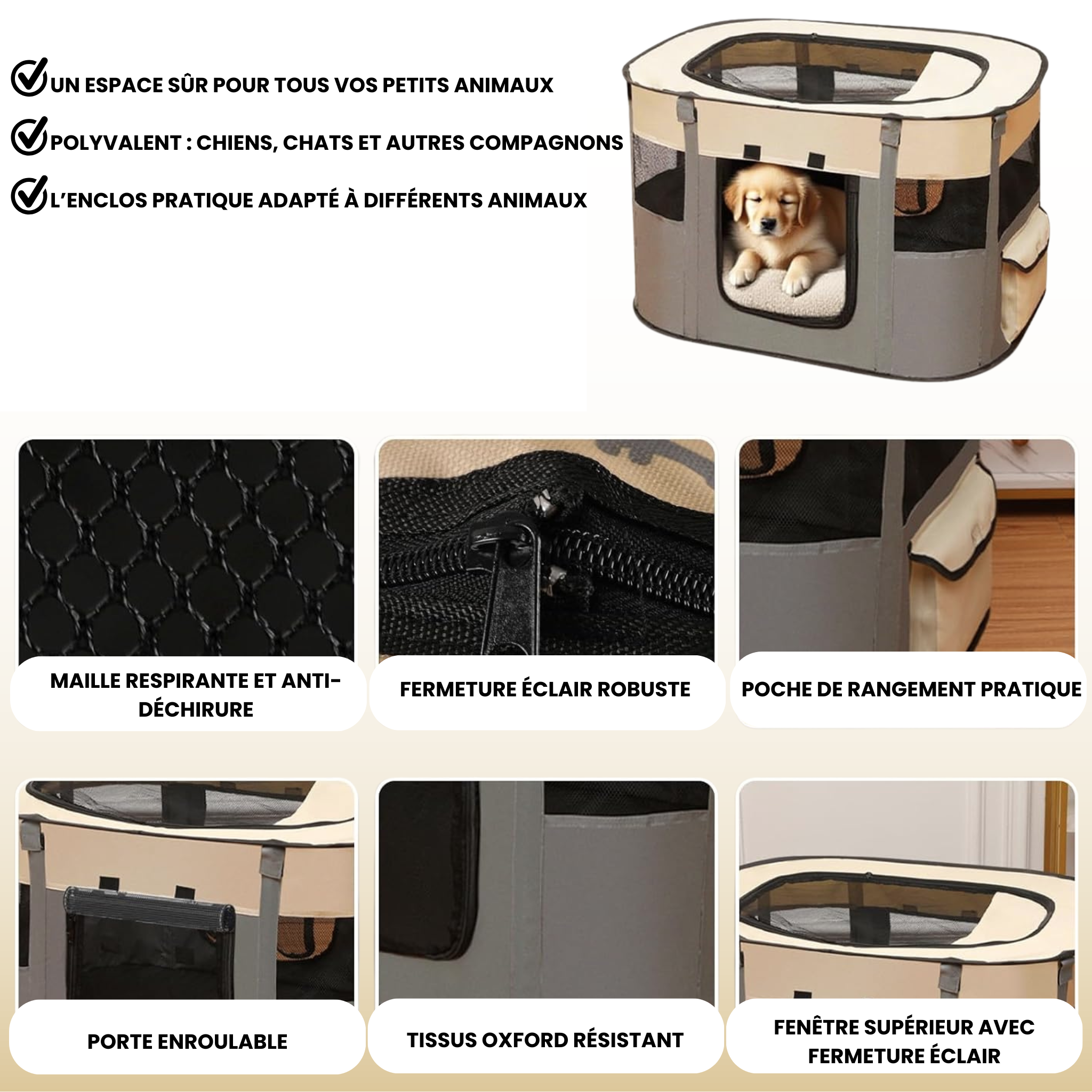 Enclos pliable – Espace sécurisé et transportable