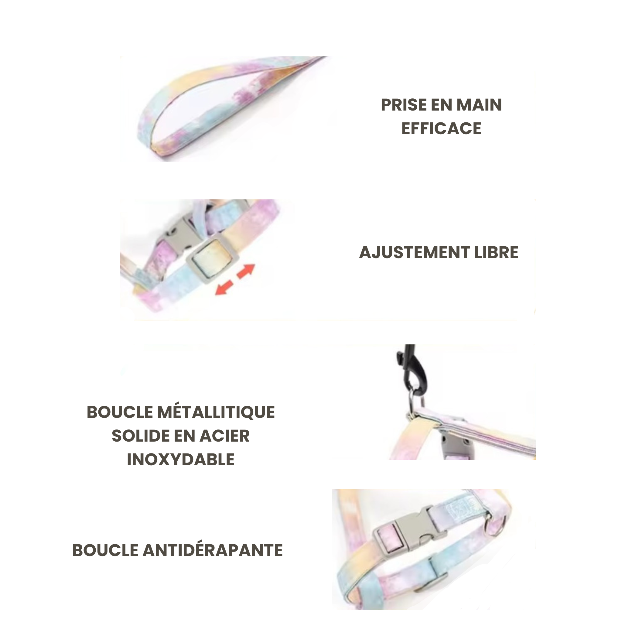 Harnais & laisse pastel pour chat ou petit chien