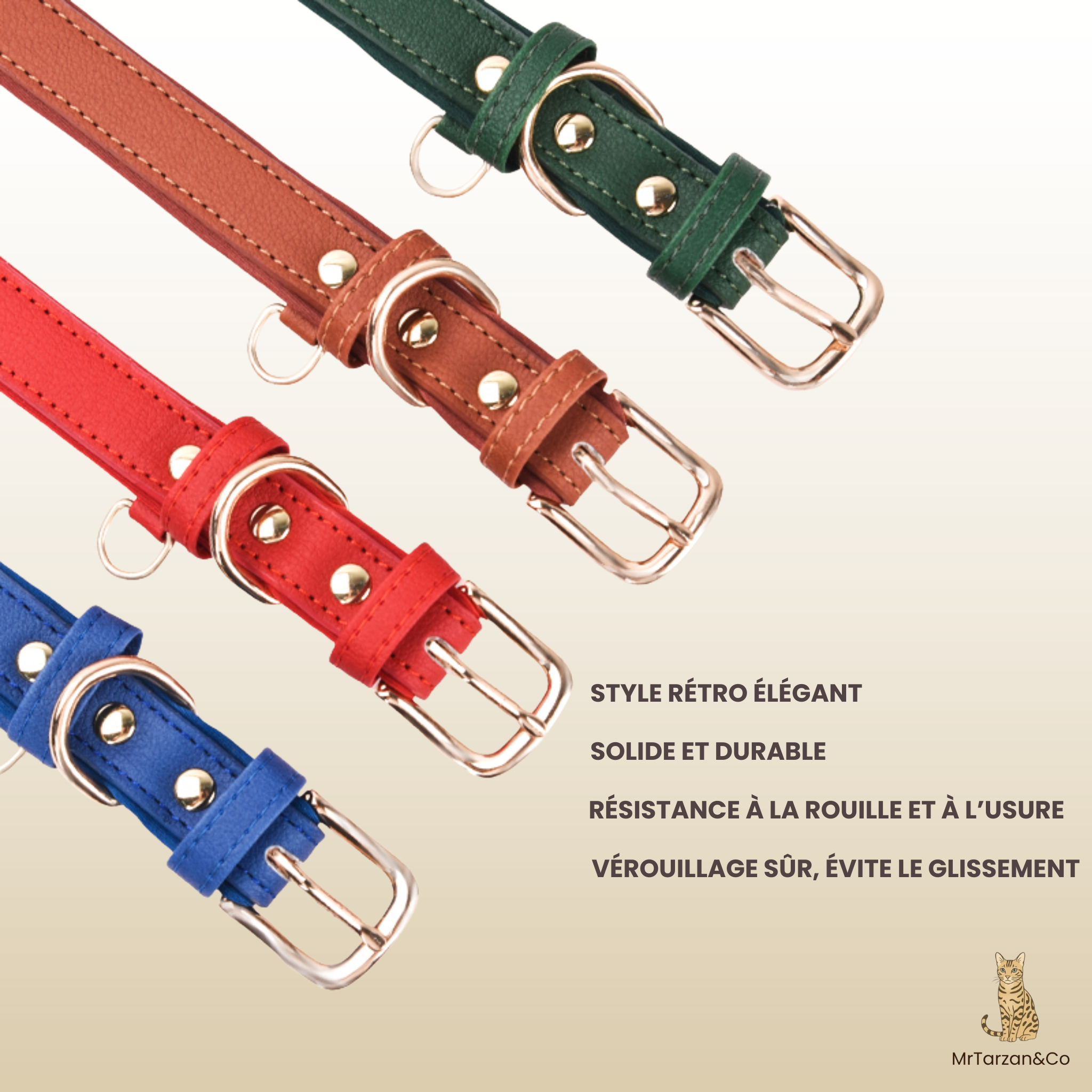 Collier personnalisé cuir - chien et chat