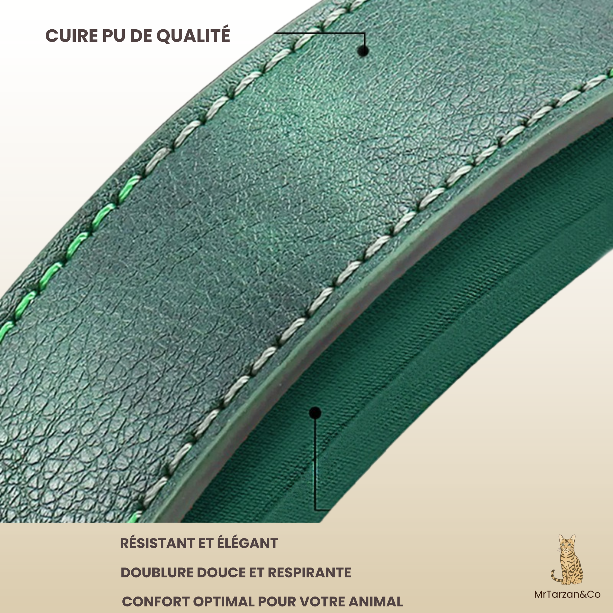 Collier personnalisé cuir - chien et chat